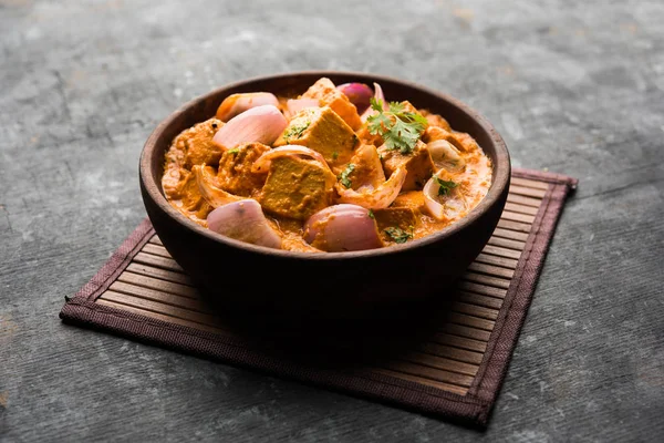 Paneer Pyaza Est Une Recette Végétarienne Punjabi Populaire Utilisant Des — Photo