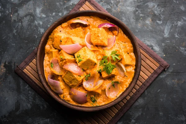 Paneer Pyaza Est Une Recette Végétarienne Punjabi Populaire Utilisant Des — Photo