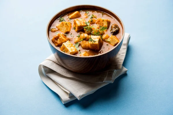 Curry Chole Paneer Base Pois Chiches Bouillis Avec Fromage Cottage — Photo