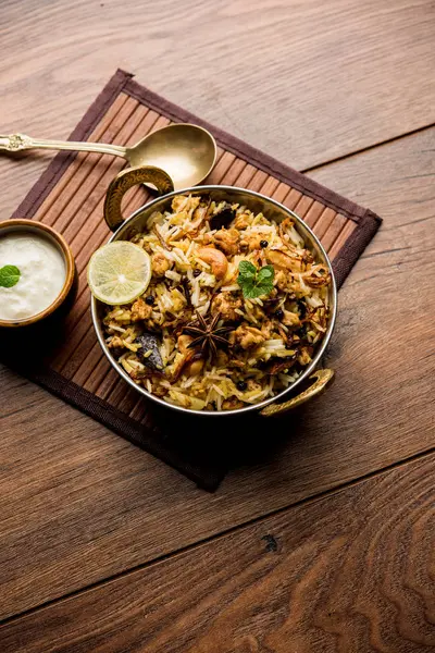 Keema Kheema Biryani Agnello Tritato Profumato Speziato Capra Pollo Cotto — Foto Stock