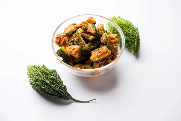 Karela Achar Bittere Kürbisgurke Beliebtes Indisches Rezept — Stockfoto