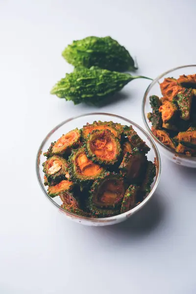 Використовуються Achar Гіркий Gourd Мариновані Популярні Індійські Рецепти — стокове фото