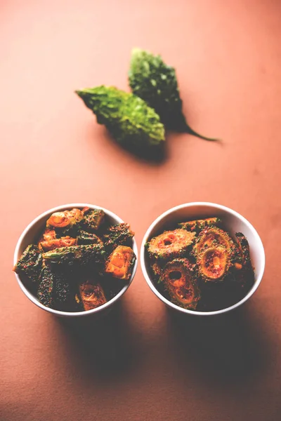 Karela Achar Pickle Cabaça Amarga Receita Indiana Popular — Fotografia de Stock