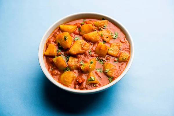 Nourriture Indienne Aloo Curry Masala Pomme Terre Cuite Avec Des — Photo