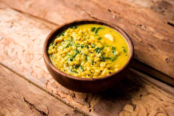 Dal Palak Oder Linsenspinat Curry Beliebte Indische Hauptspeise Gesundes Rezept — Stockfoto