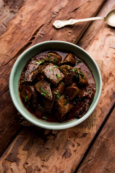 Mutton Liver Fry Atau Kaleji Masala Resep Non Vegetarian Populer — Stok Foto