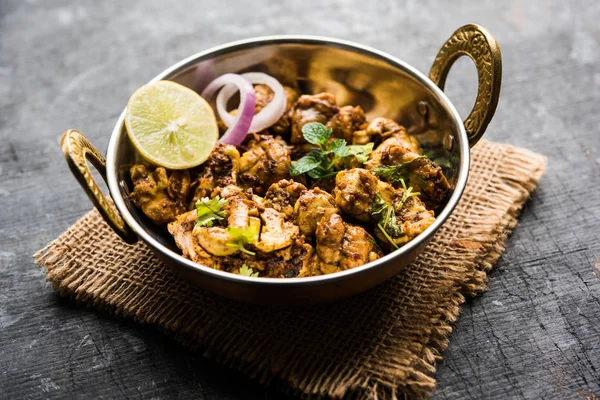Agy Bheja Fry Kecske Juh Báránybőr Népszerű Indiai Pakisztáni Étel — Stock Fotó