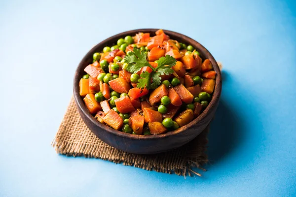 Carrot Green Peas Sabzi Gajar Mutter Sabji — Stock Photo, Image