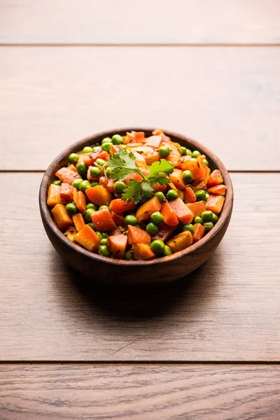 Zanahoria Guisantes Verdes Sabzi Gajar Mutter Sabji —  Fotos de Stock