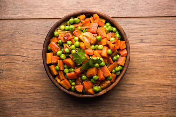 Carrot Green Peas Sabzi Gajar Mutter Sabji — Stock Photo, Image