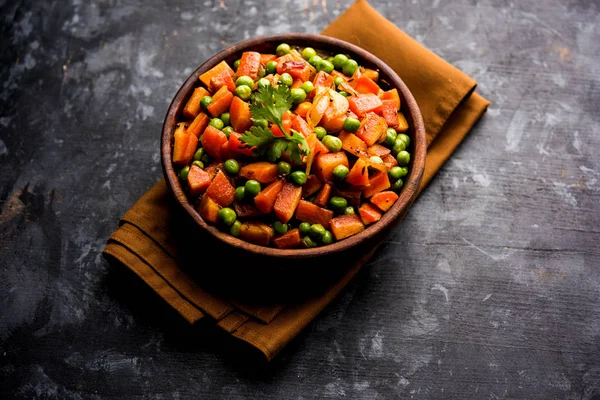 Carrot Green Peas Sabzi Gajar Mutter Sabji — Stock Photo, Image