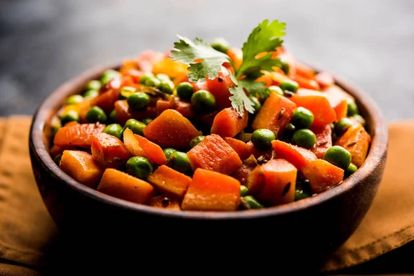 Carrot Green Peas Sabzi Gajar Mutter Sabji — Stock Photo, Image