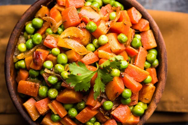 Carrot Green Peas Sabzi Gajar Mutter Sabji — Stock Photo, Image