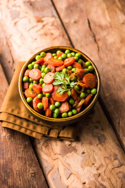 Carrot Green Peas Sabzi Gajar Mutter Sabji — Stock Photo, Image