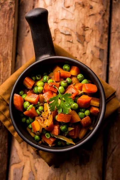 Zanahoria Guisantes Verdes Sabzi Gajar Mutter Sabji —  Fotos de Stock