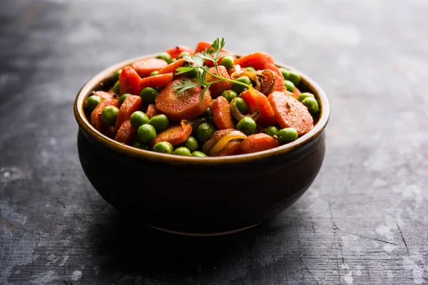 Carrot Green Peas Sabzi Gajar Mutter Sabji — Stock Photo, Image