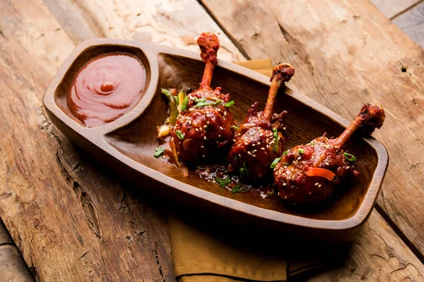 Сычуаньский Курица Которая Является Популярным Индо Китайский Вегетарианский Рецепт Подается — стоковое фото