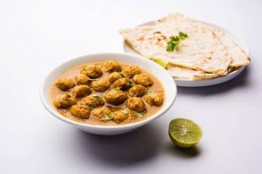 Masala Soya Chunk Curry made using Soyabean nuggets and spices - protein rich food from India