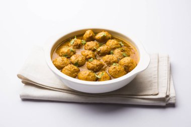Masala Soya Chunk Curry made using Soyabean nuggets and spices - protein rich food from India