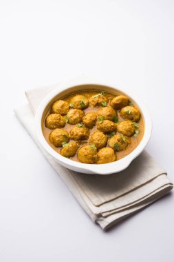 Masala Soya Chunk Curry made using Soyabean nuggets and spices - protein rich food from India