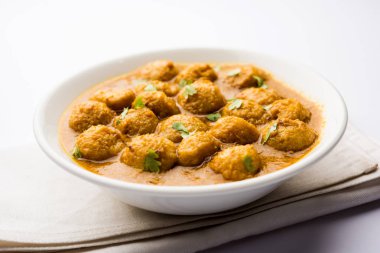 Masala Soya Chunk Curry made using Soyabean nuggets and spices - protein rich food from India