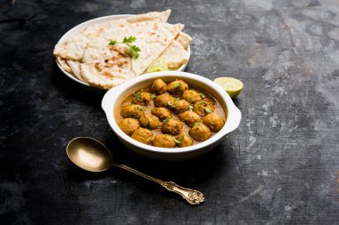 Masala Soya Chunk Curry made using Soyabean nuggets and spices - protein rich food from India