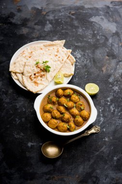 Masala Soya Chunk Curry made using Soyabean nuggets and spices - protein rich food from India