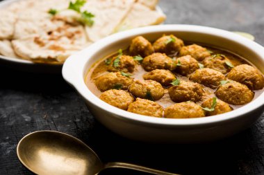 Masala Soya Chunk Curry made using Soyabean nuggets and spices - protein rich food from India