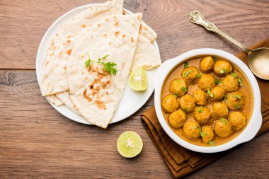 Masala Soya Chunk Curry made using Soyabean nuggets and spices - protein rich food from India