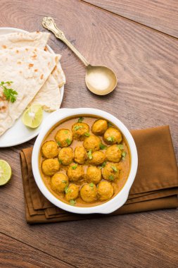 Masala Soya Chunk Curry made using Soyabean nuggets and spices - protein rich food from India