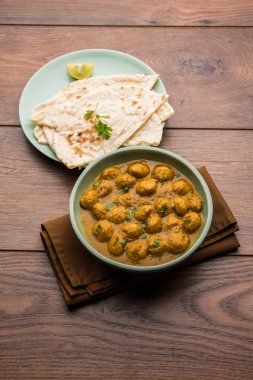 Masala Soya Chunk Curry made using Soyabean nuggets and spices - protein rich food from India