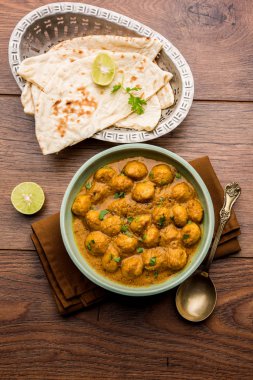 Masala Soya Chunk Curry made using Soyabean nuggets and spices - protein rich food from India