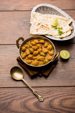 Masala Soya Chunk Curry made using Soyabean nuggets and spices - protein rich food from India