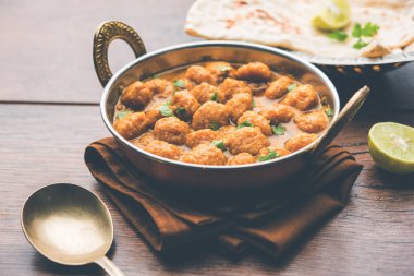 Masala Soya Chunk Curry made using Soyabean nuggets and spices - protein rich food from India