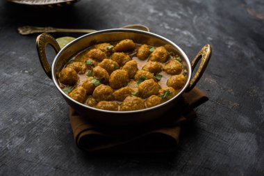 Masala Soya Chunk Curry made using Soyabean nuggets and spices - protein rich food from India