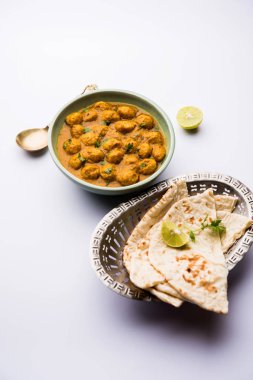 Masala Soya Chunk Curry made using Soyabean nuggets and spices - protein rich food from India