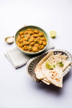 Masala Soya Chunk Curry made using Soyabean nuggets and spices - protein rich food from India