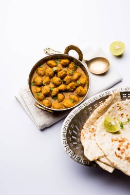 Masala Soya Chunk Curry made using Soyabean nuggets and spices - protein rich food from India