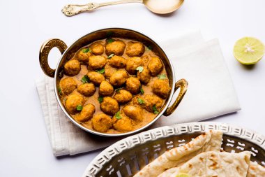Masala Soya Chunk Curry made using Soyabean nuggets and spices - protein rich food from India