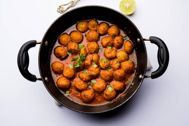 Masala Soya Chunk Curry made using Soyabean nuggets and spices - protein rich food from India