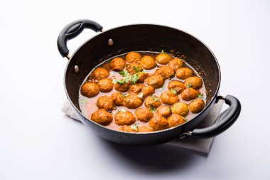 Masala Soya Chunk Curry made using Soyabean nuggets and spices - protein rich food from India