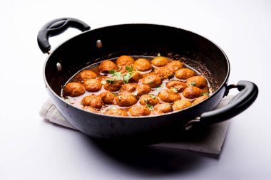 Masala Soya Chunk Curry made using Soyabean nuggets and spices - protein rich food from India