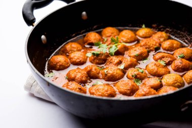 Masala Soya Chunk Curry made using Soyabean nuggets and spices - protein rich food from India
