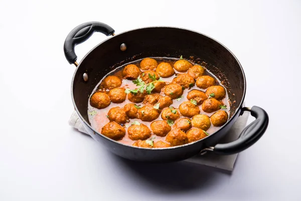 Masala Soya Chunk Curry made using Soyabean nuggets and spices - protein rich food from India