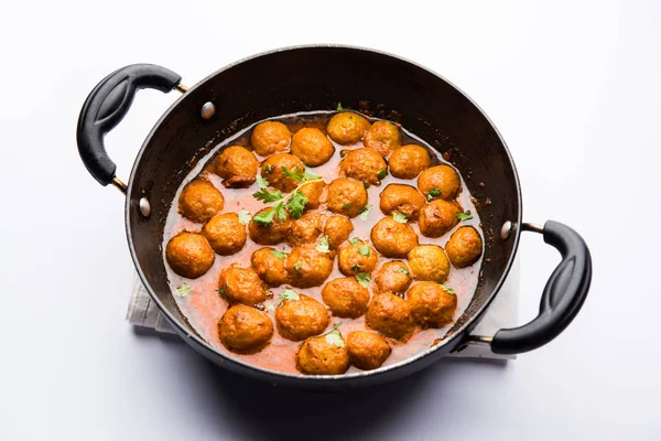 Masala Soya Chunk Curry made using Soyabean nuggets and spices - protein rich food from India