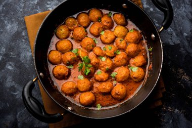 Masala Soya Chunk Curry made using Soyabean nuggets and spices - protein rich food from India