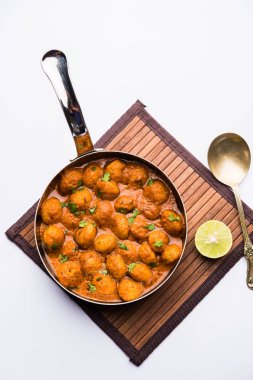 Masala Soya Chunk Curry made using Soyabean nuggets and spices - protein rich food from India