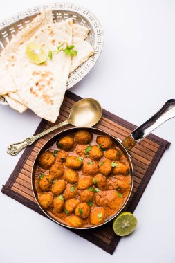 Masala Soya Chunk Curry made using Soyabean nuggets and spices - protein rich food from India