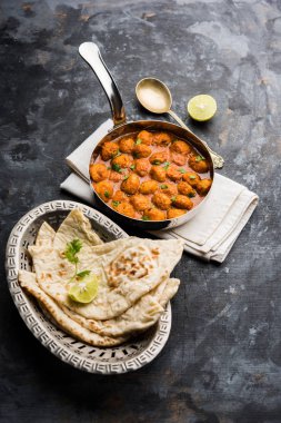 Masala Soya Chunk Curry made using Soyabean nuggets and spices - protein rich food from India