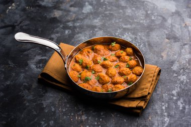 Masala Soya Chunk Curry made using Soyabean nuggets and spices - protein rich food from India